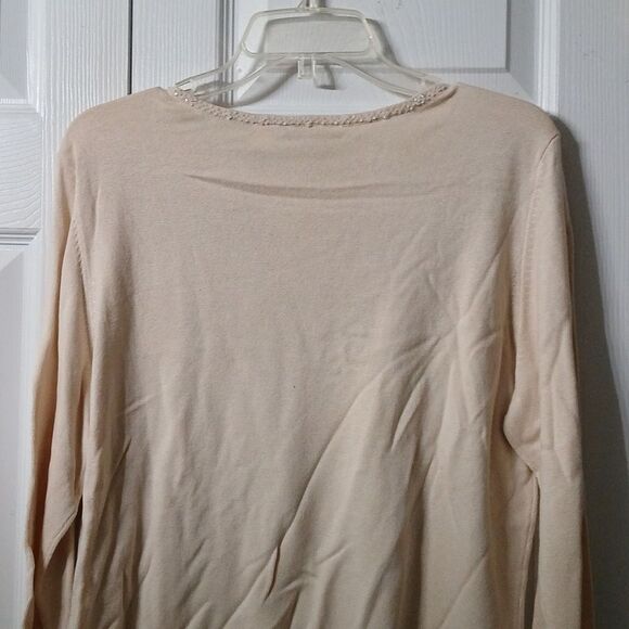 Emma James ivory silk and cashmere blend lightweight sweater Sz XL NWT - Picture 8 of 8